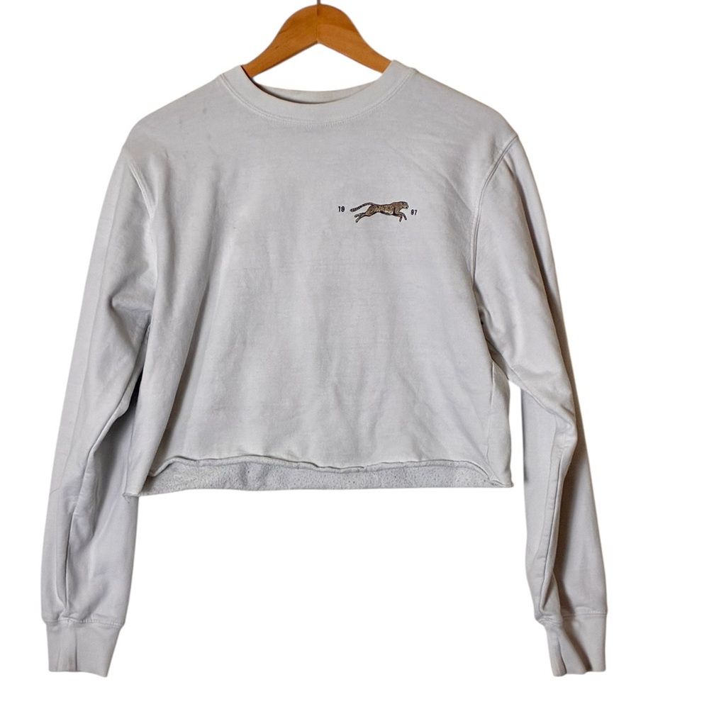 John Galt | Brandy Melville crewneck cropped Brooklyn Bridge cheetah sweatshirt